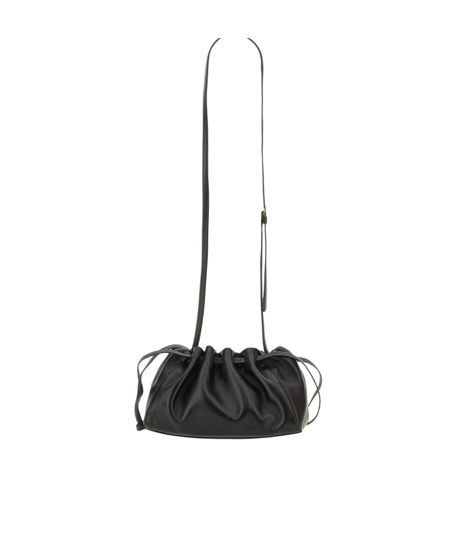 Mansur Gavriel Mini Bloom Bag With Soft Gathered Design And Drawstring Closure In Black