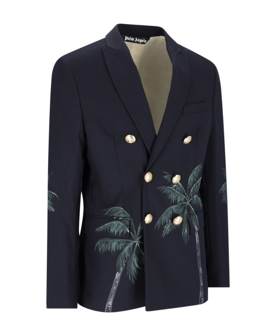 Palm Angels Palms Classic Double Breasted Jacket In Black