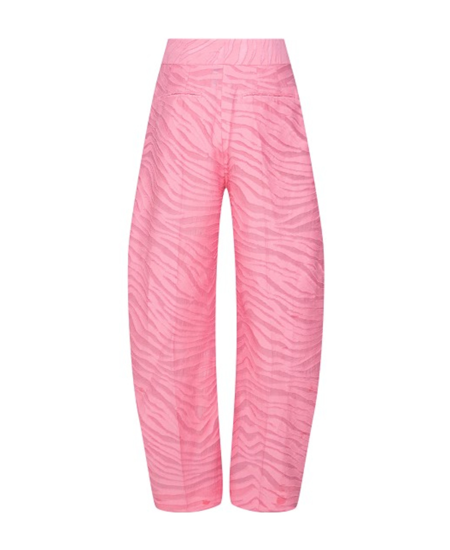 Shop Attico The Gary Zebra-pattern Wide-leg Trousers In Pink