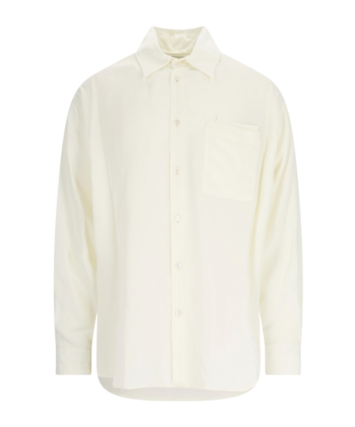 Lemaire Regular Shirt With Long Sleeves And Pointed Collar In White