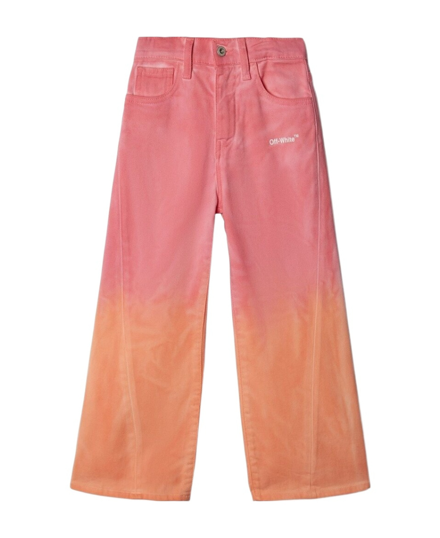 Off-white Helvetica Faded Wide Leg Trousers In Pink