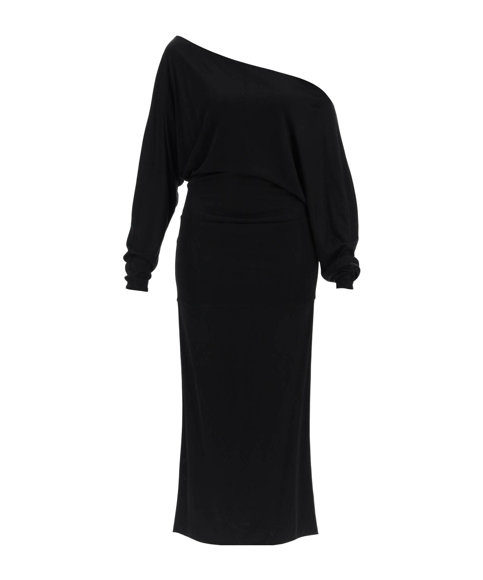 Khaite Maxi Abito Off Shoulder Asimmetrico In Black