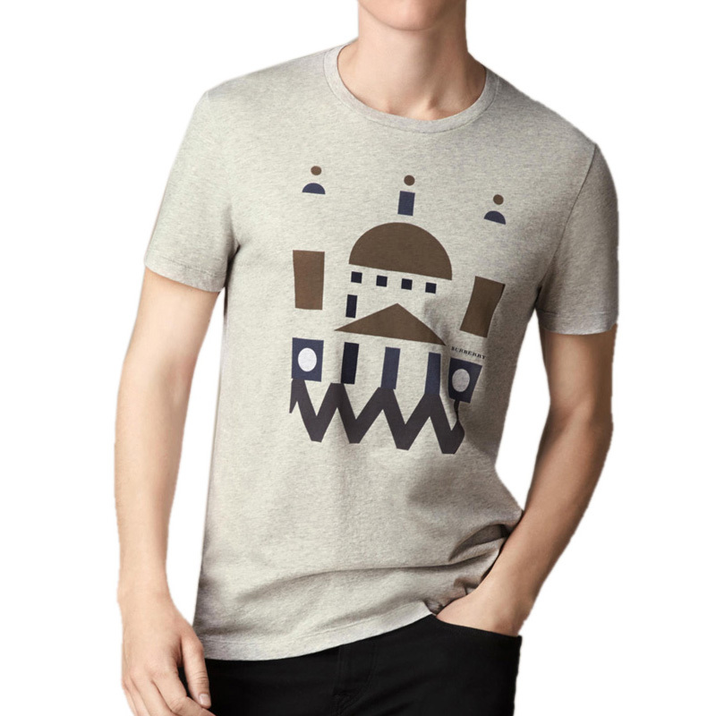 Burberry Printed T-shirt In Gray