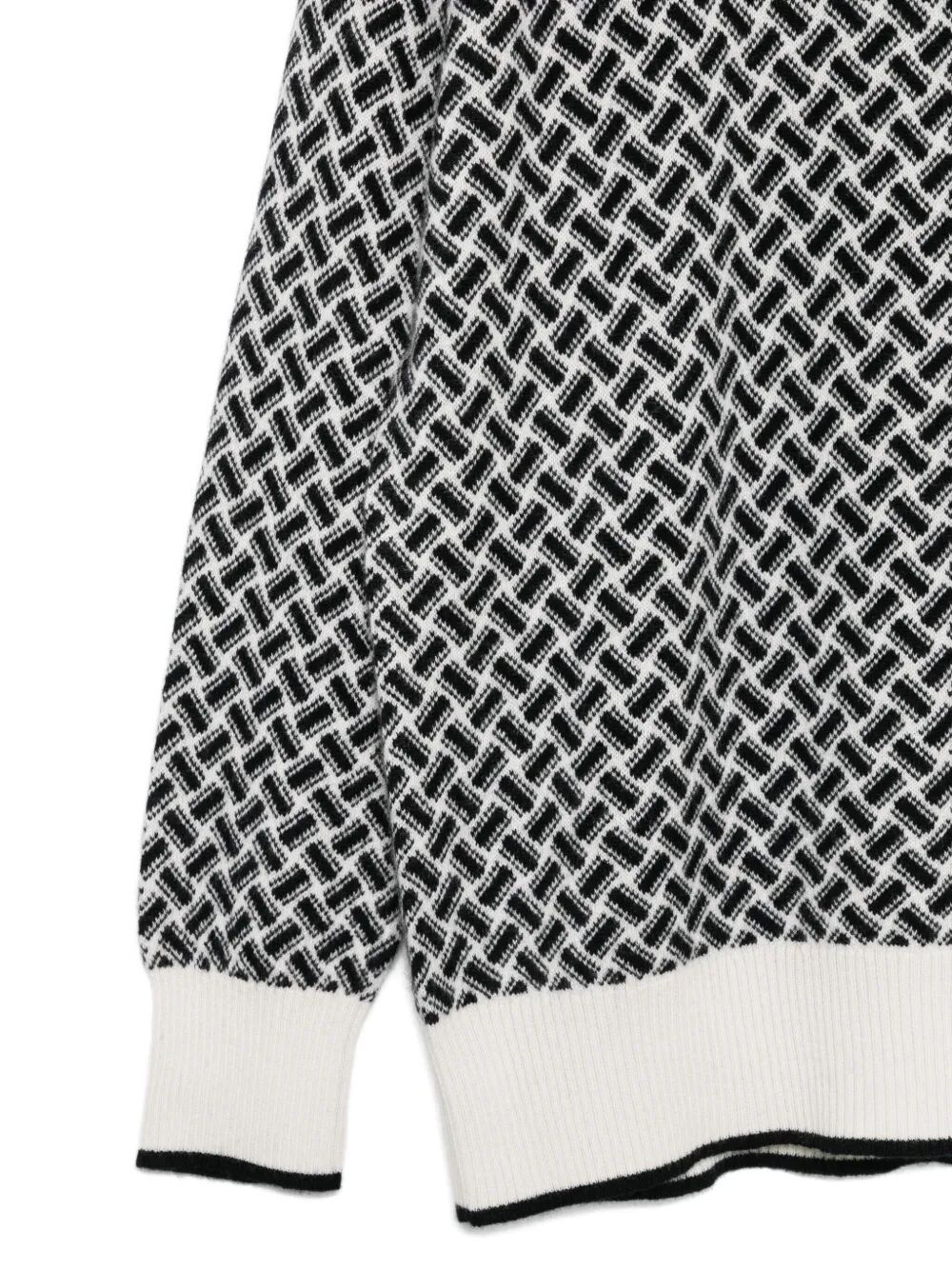 Drumohr Geometric-pattern Turtleneck Sweater In Gray
