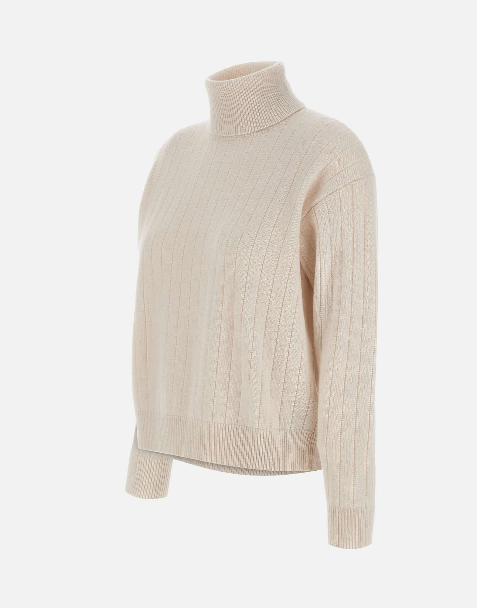 Eleventy Turtleneck Ribbed Sweater In Neutral