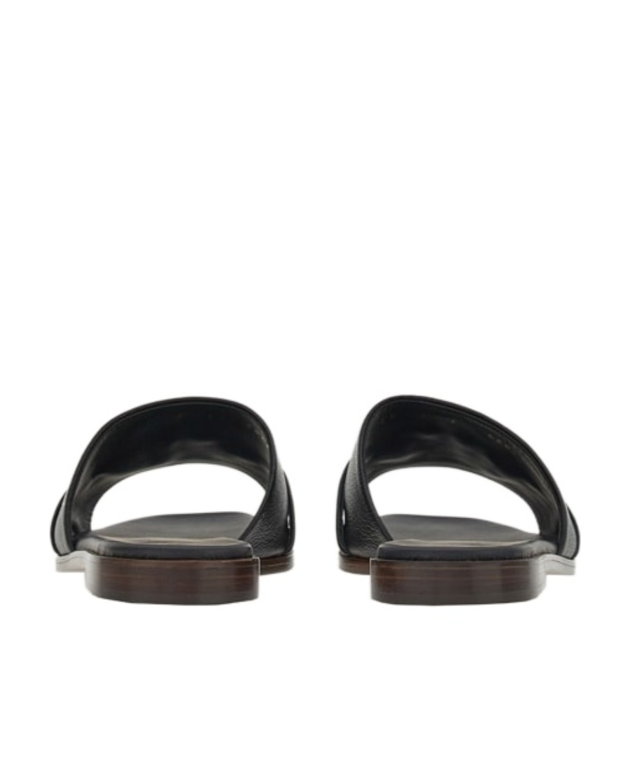 Ferragamo Salvatore Oria Gancini Slides In Black