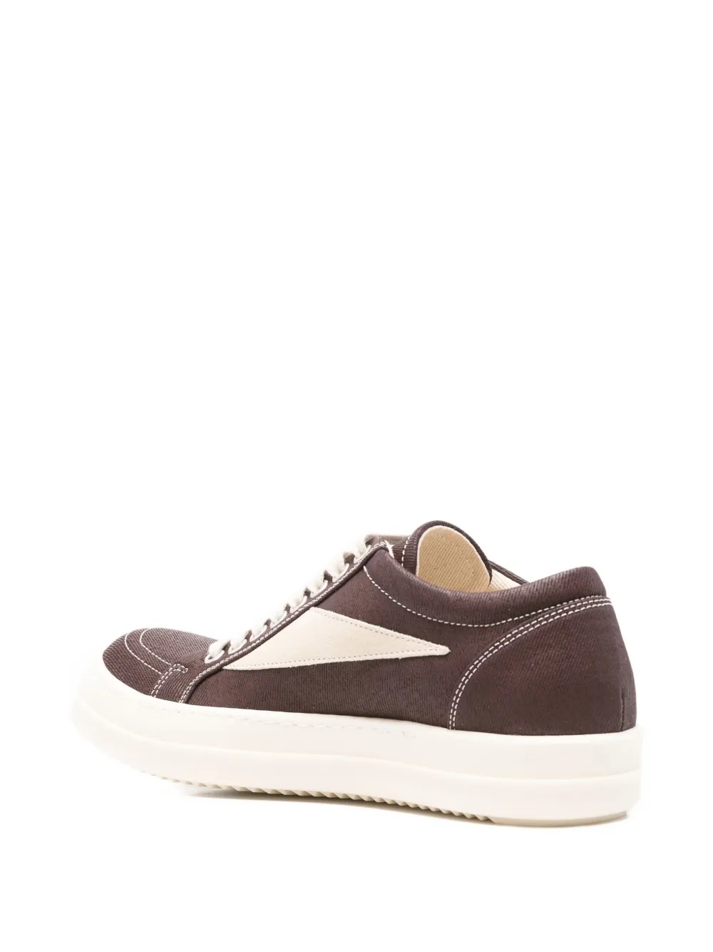 Rick Owens Drkshdw Panelled Round Toe Lace-up Sneakers In Brown