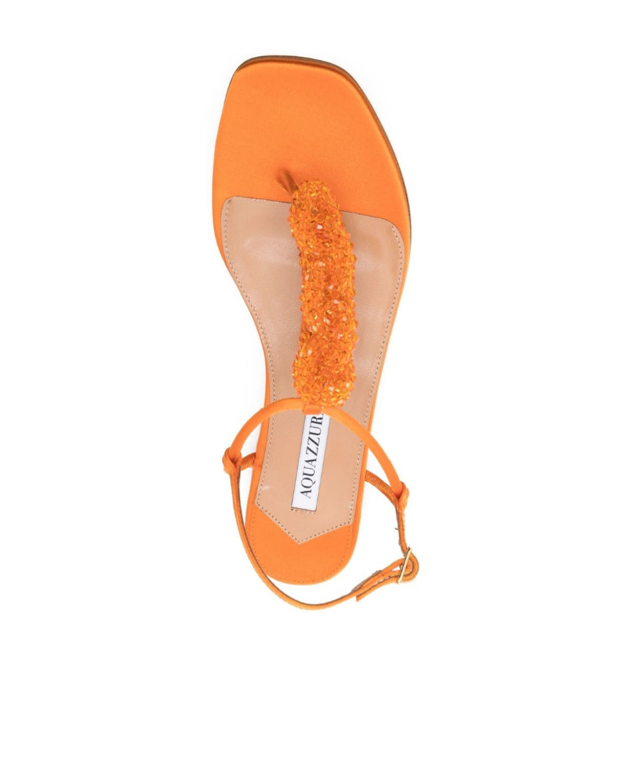 Aquazzura Chain Of Love Thong Sandals In Orange