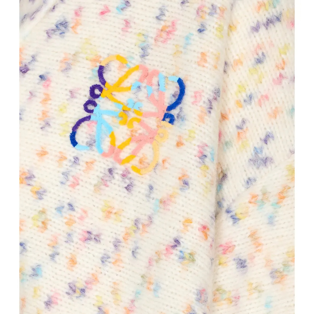 Loewe Anagram V-neck Trapeze Cardigan In White