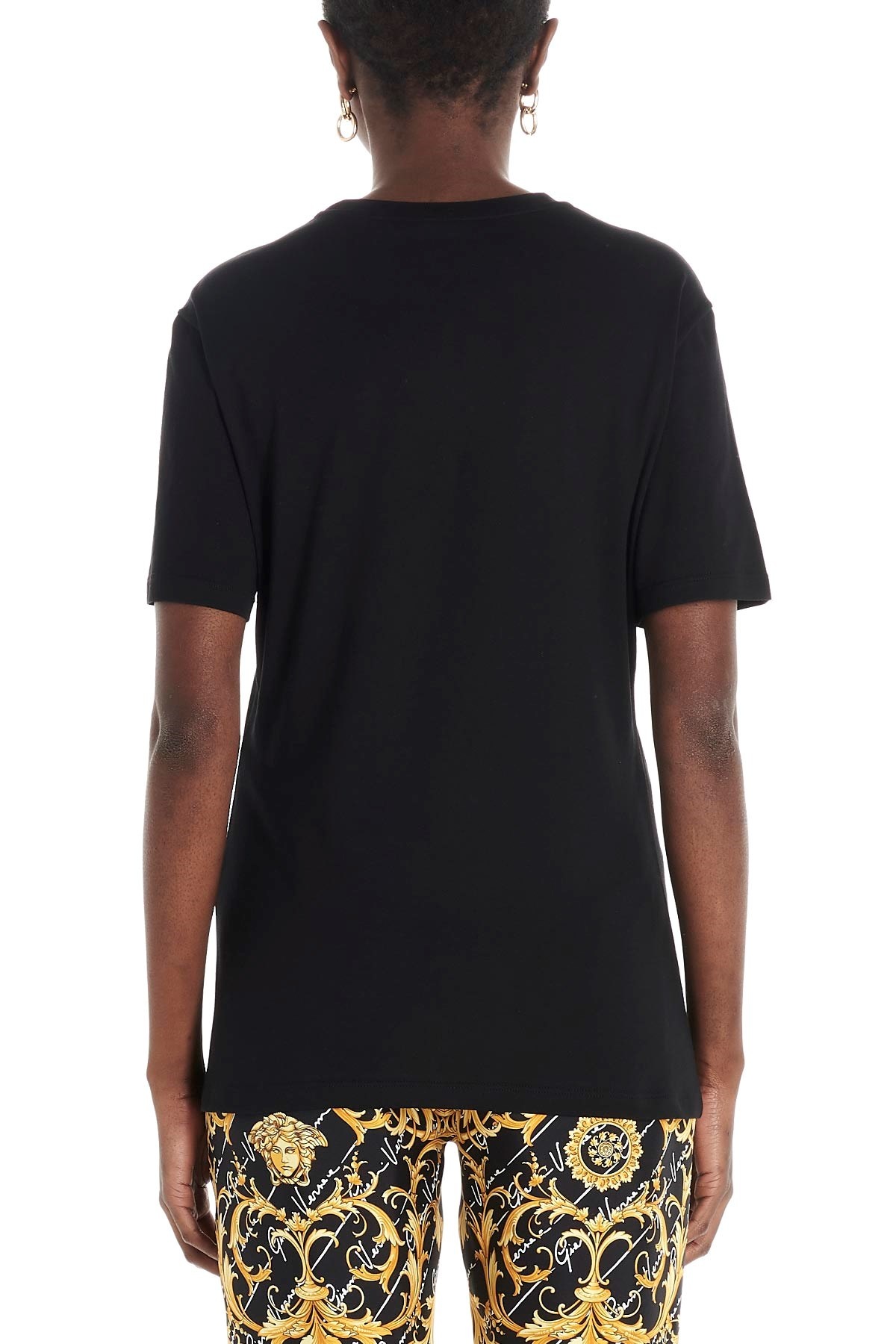 Versace Motif Detail T-shirt In Black