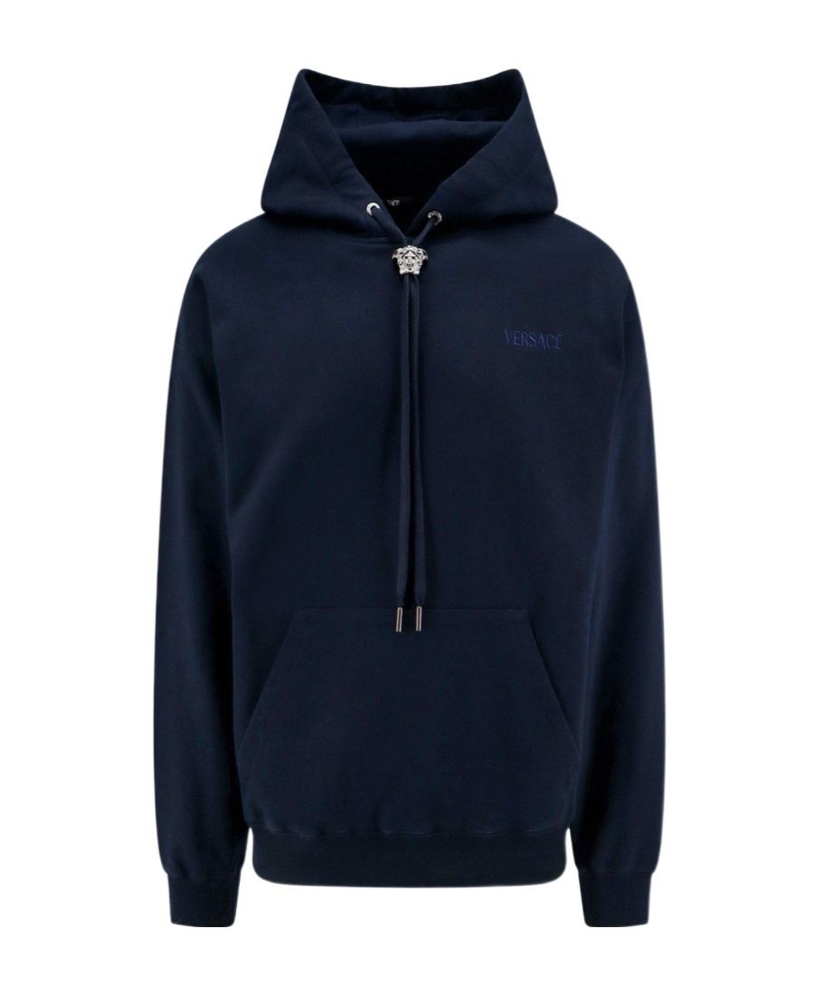 Versace Medusa Head Logo-embroidered Hoodie In Black