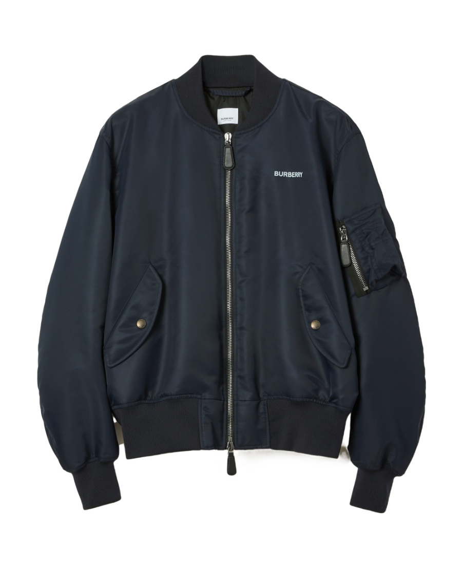 BURBERRY BURBERRY LOGO-PRINTED ZIPPED BOMBER JACKET