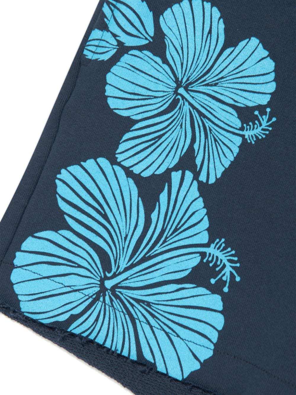 Msgm Floral-print Drawstring Shorts In Blue