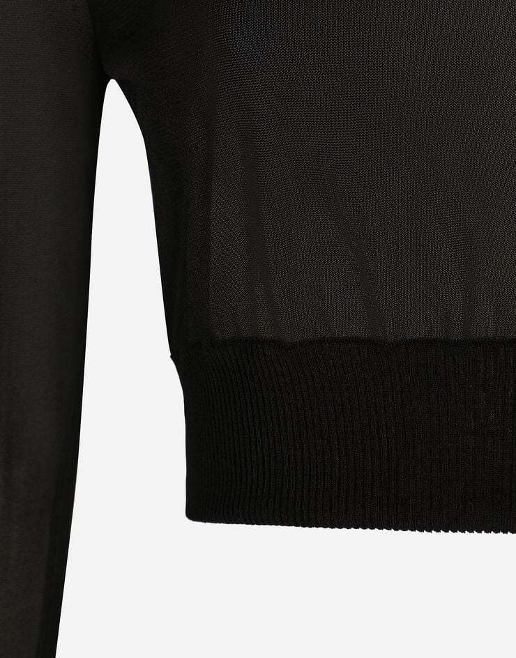 Dolce & Gabbana Semi-sheer Cropped Top In Black