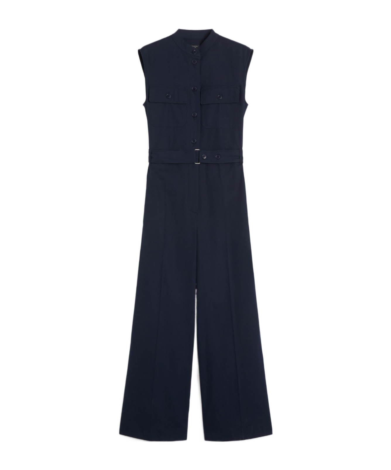 Weekend Max Mara Cotton Gabardine Jumpsuit In Blue