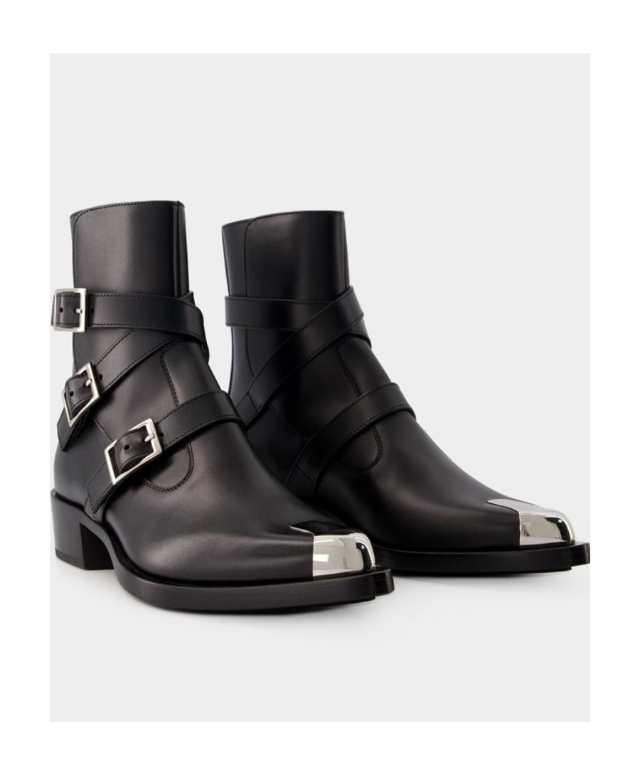 ALEXANDER MCQUEEN PUNK TRIPLE STRAP 40MM BOOTS