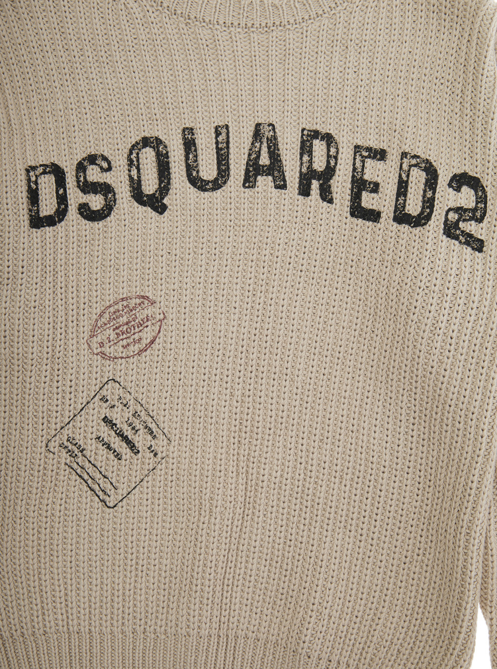 Shop Dsquared2 Crew Neck Sweater In Beige