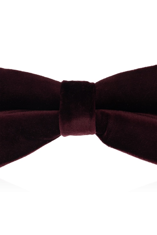 Paul Smith Burgundy Velvet Pre-tied Bow Tie Red In Brown