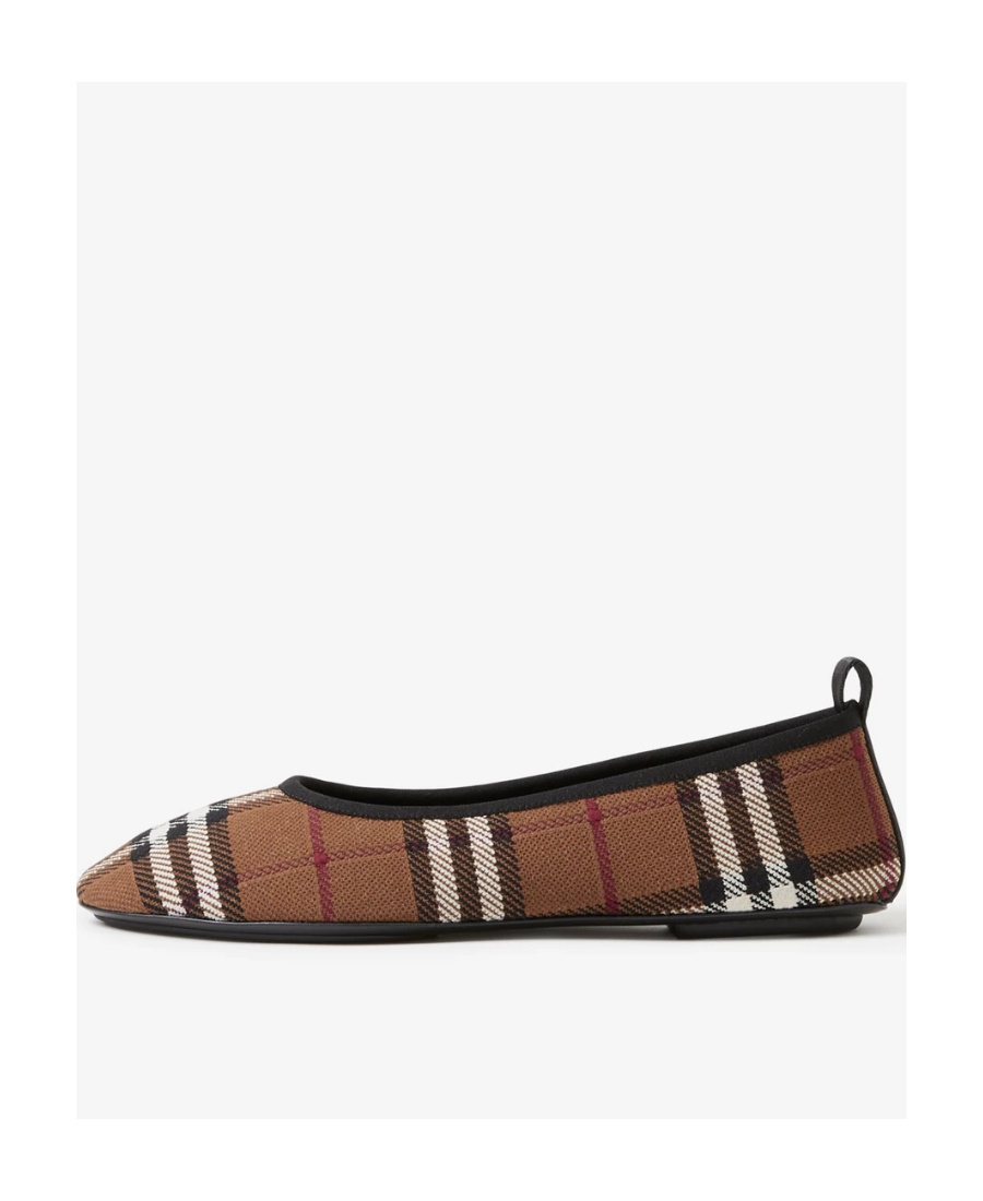 Burberry Beige Vintage Check Ballerina Flats In Brown