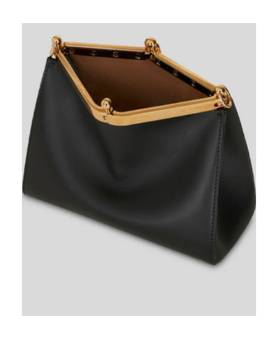 Etro Small Vela Leather Shoulder Bag In Black
