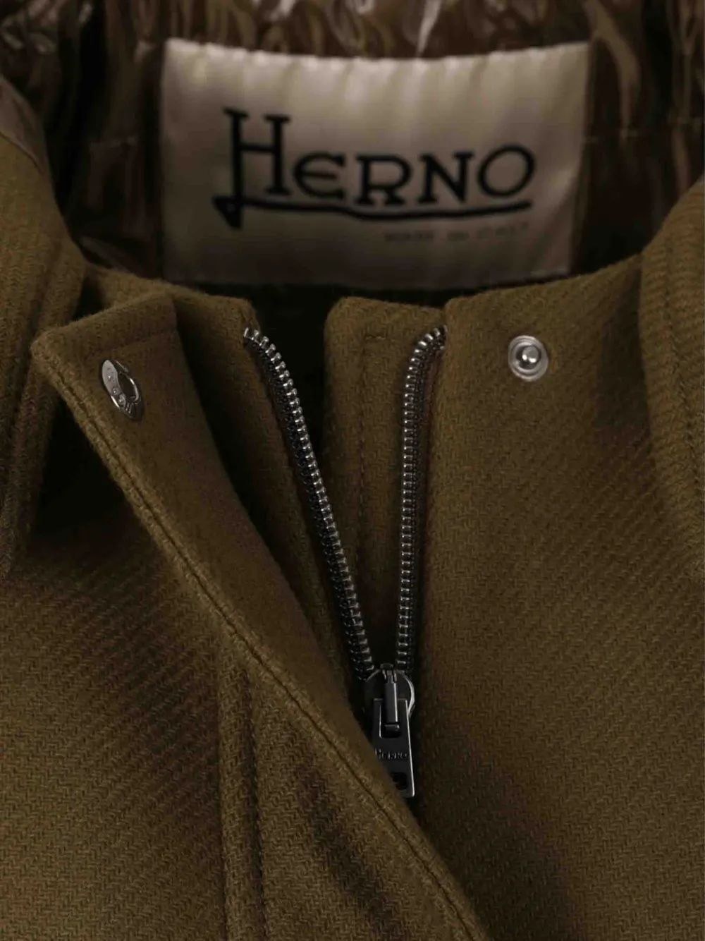 Herno Hooded Drawstring Coat In Brown