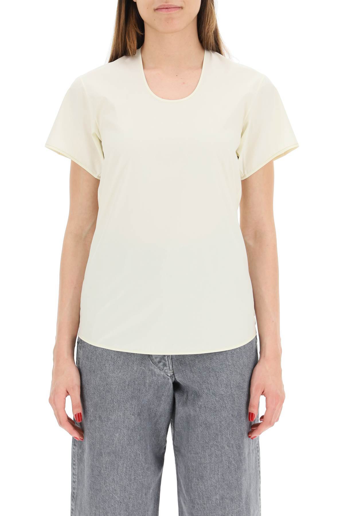 Lemaire U-neck Short-sleeved T-shirt In White