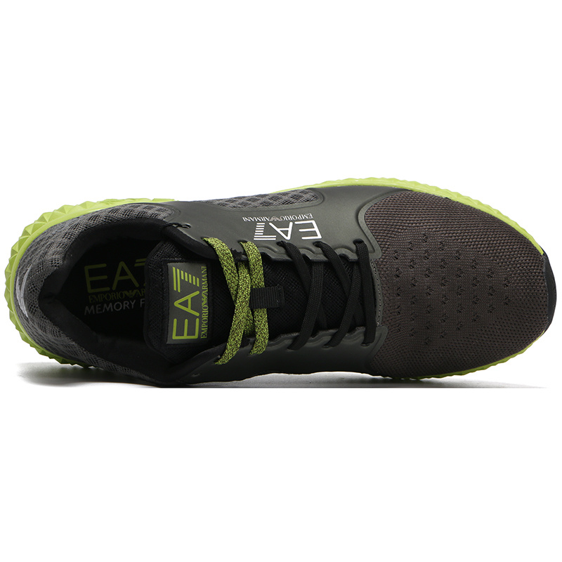 Ea7 Logo Lace Up Casual Sports Shoes In Black