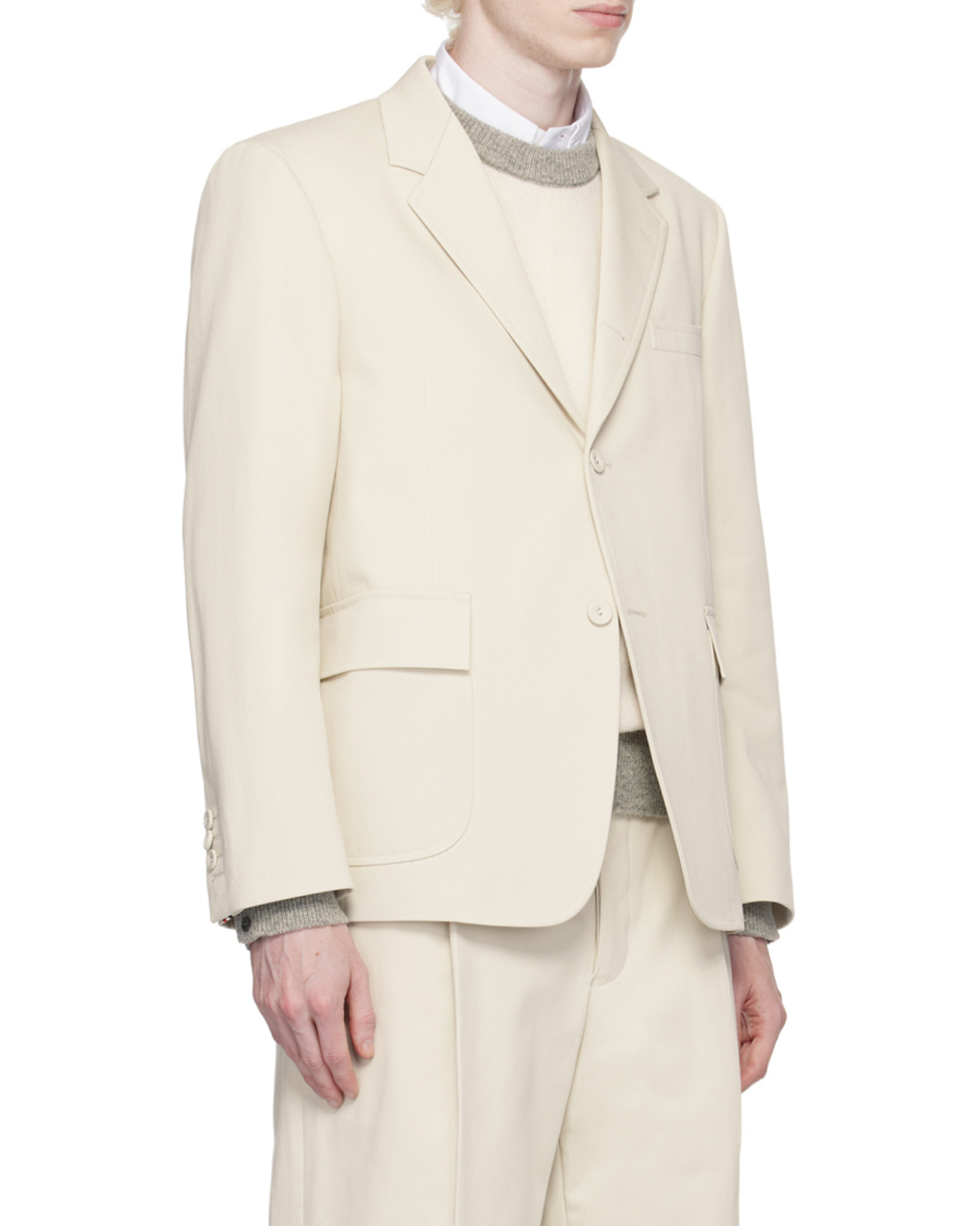 THOM BROWNE RWB-STRIPE TAILORED BLAZER