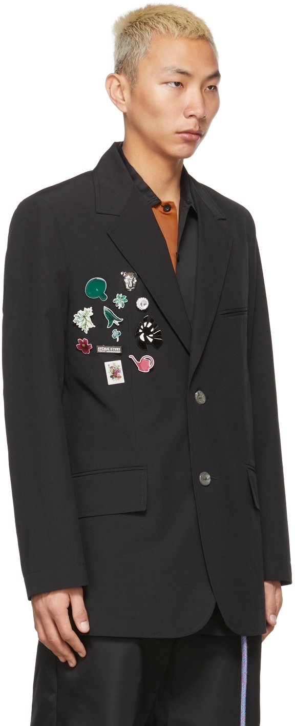SONG FOR THE MUTE BADGE DETAILING SINGLE-BREASTED BLAZER
