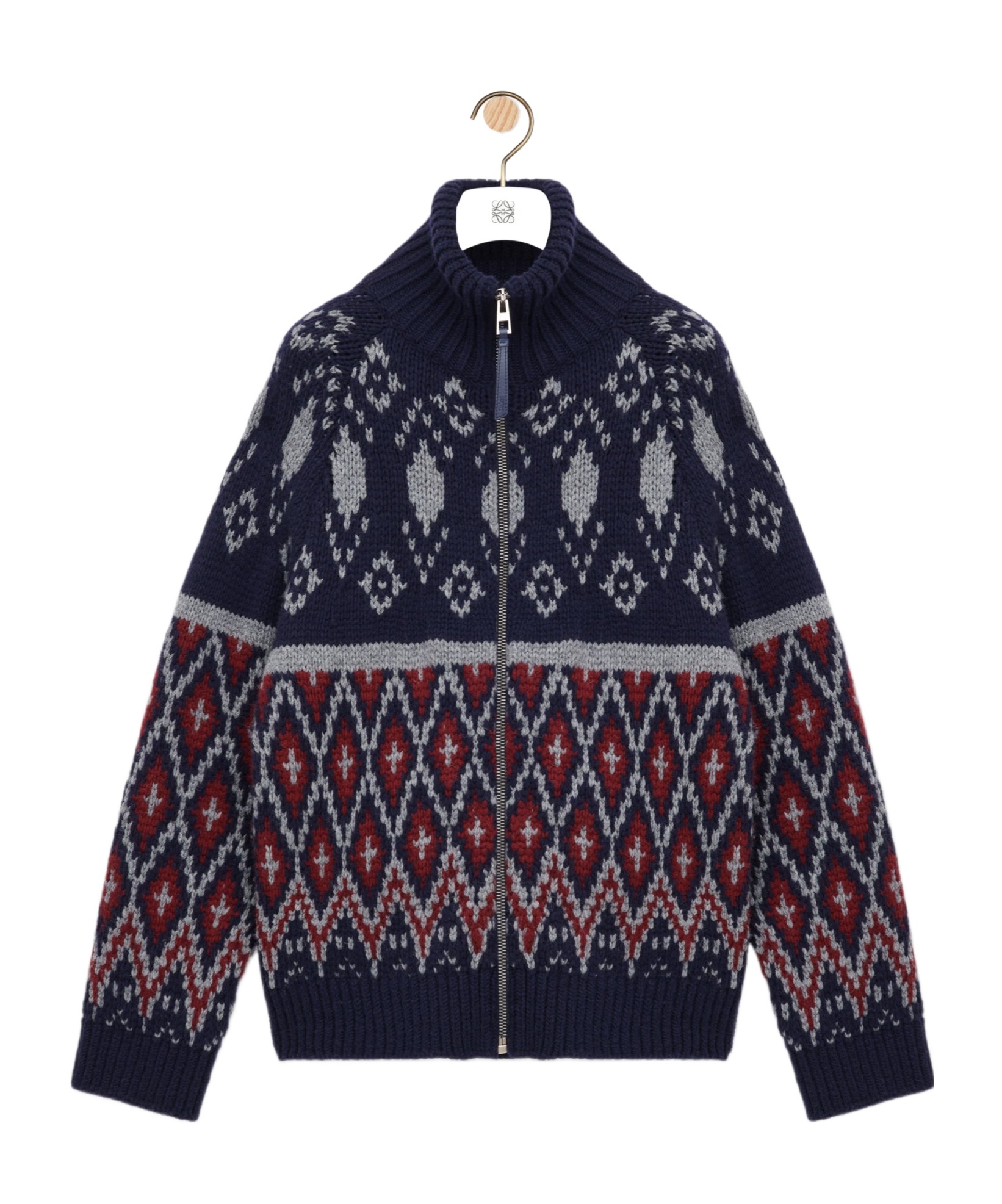 Loewe Fair Isle Wool Cardigan In Multi