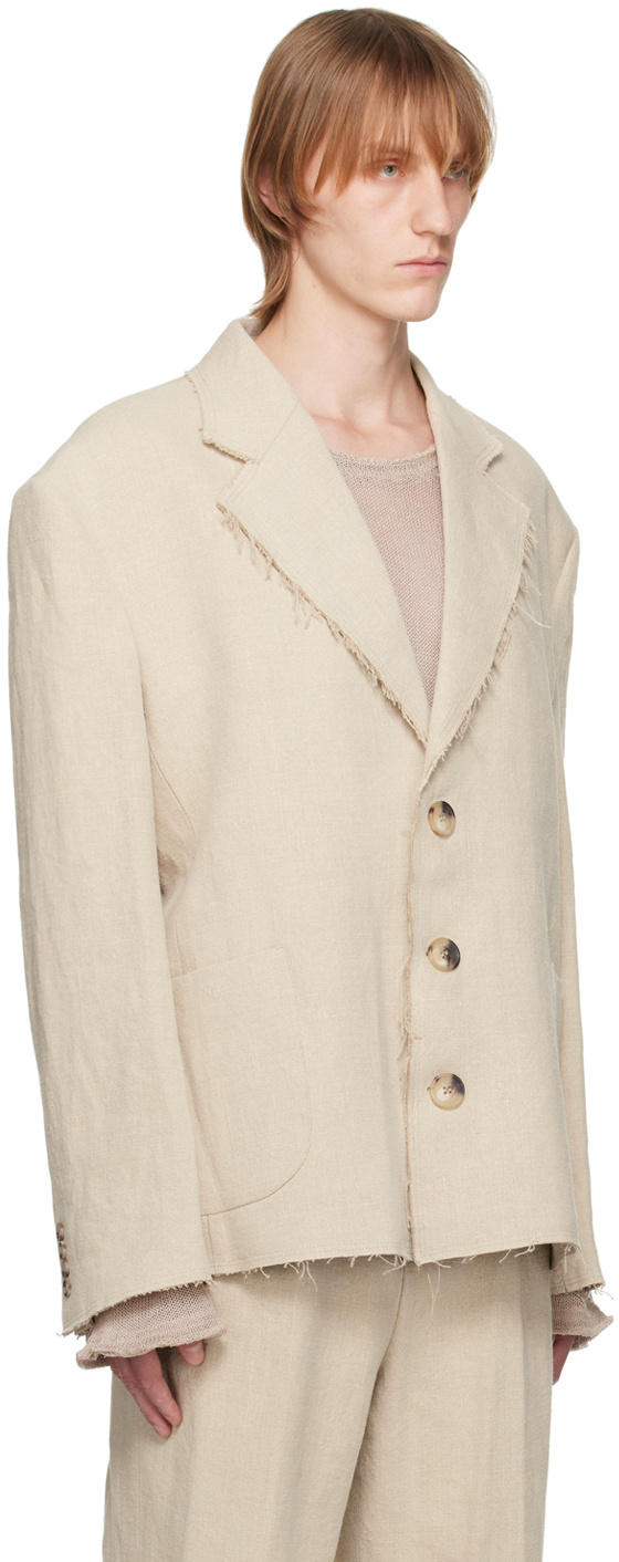 Misbhv Logo Suit Jacket In Nude
