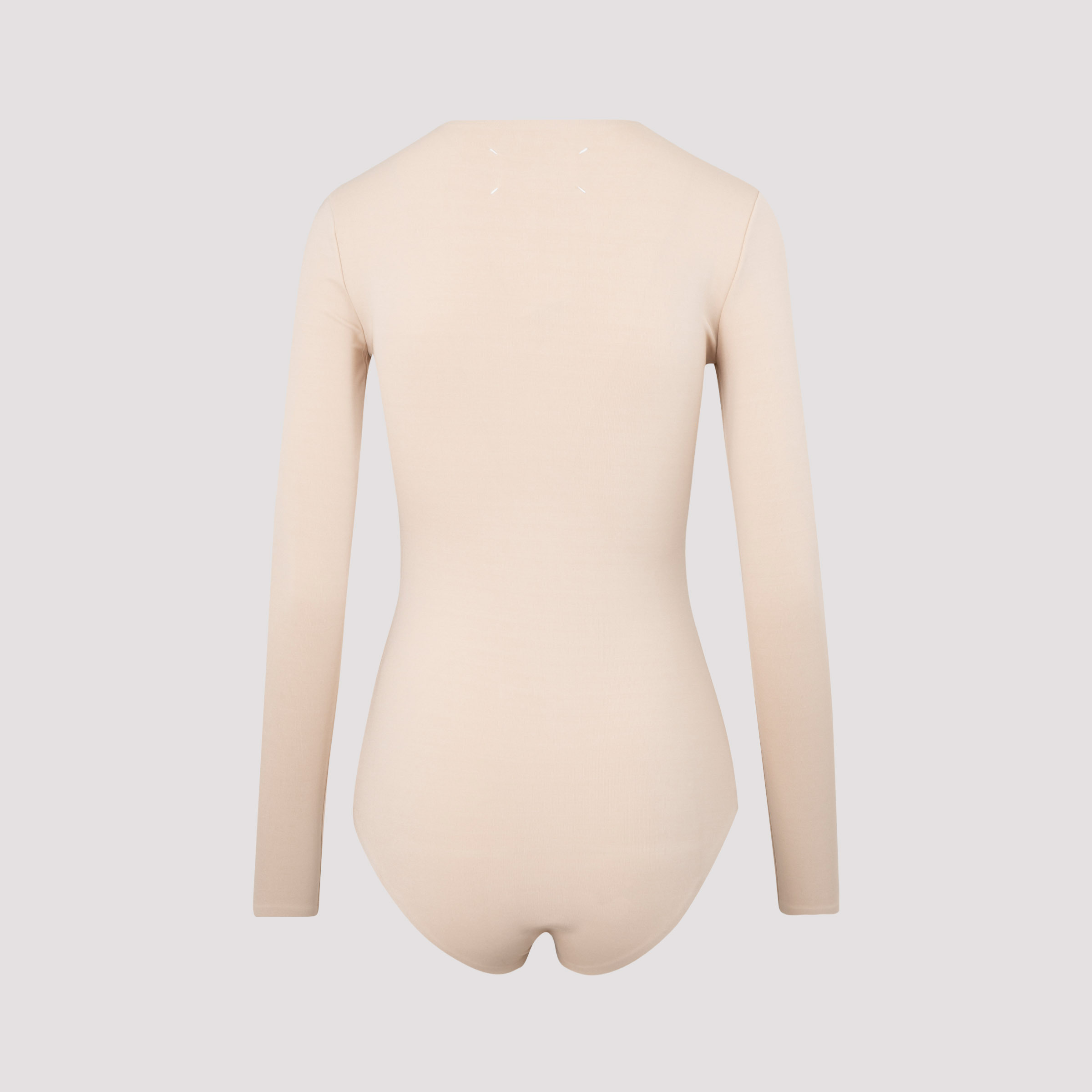 Maison Margiela Beige Nylon Second Skin Bodysuit In Nude