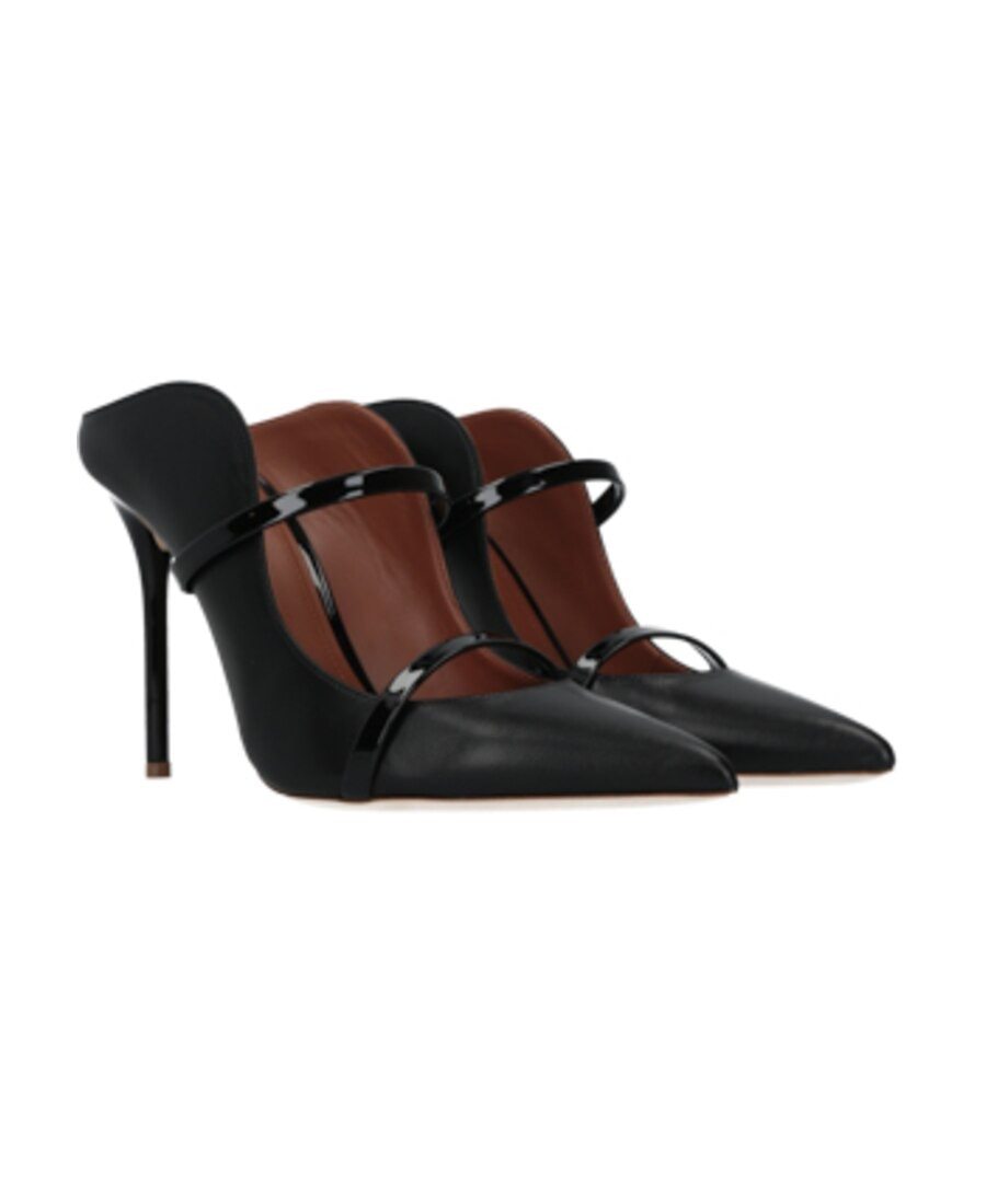 Malone Souliers Pointed Toe Mules With Glossy Strap Details In Animal Print