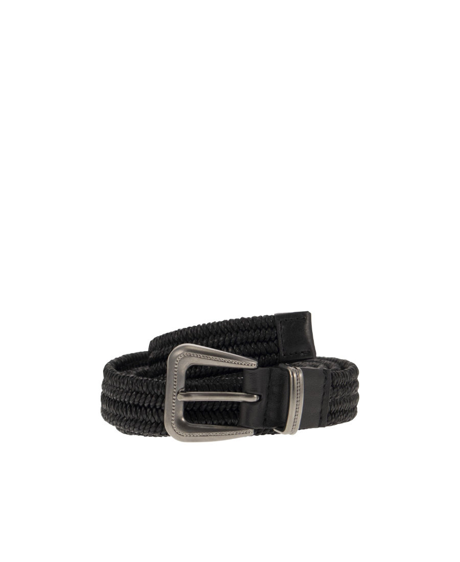 Brunello Cucinelli Women Rustic Woven Linen Belt In Black