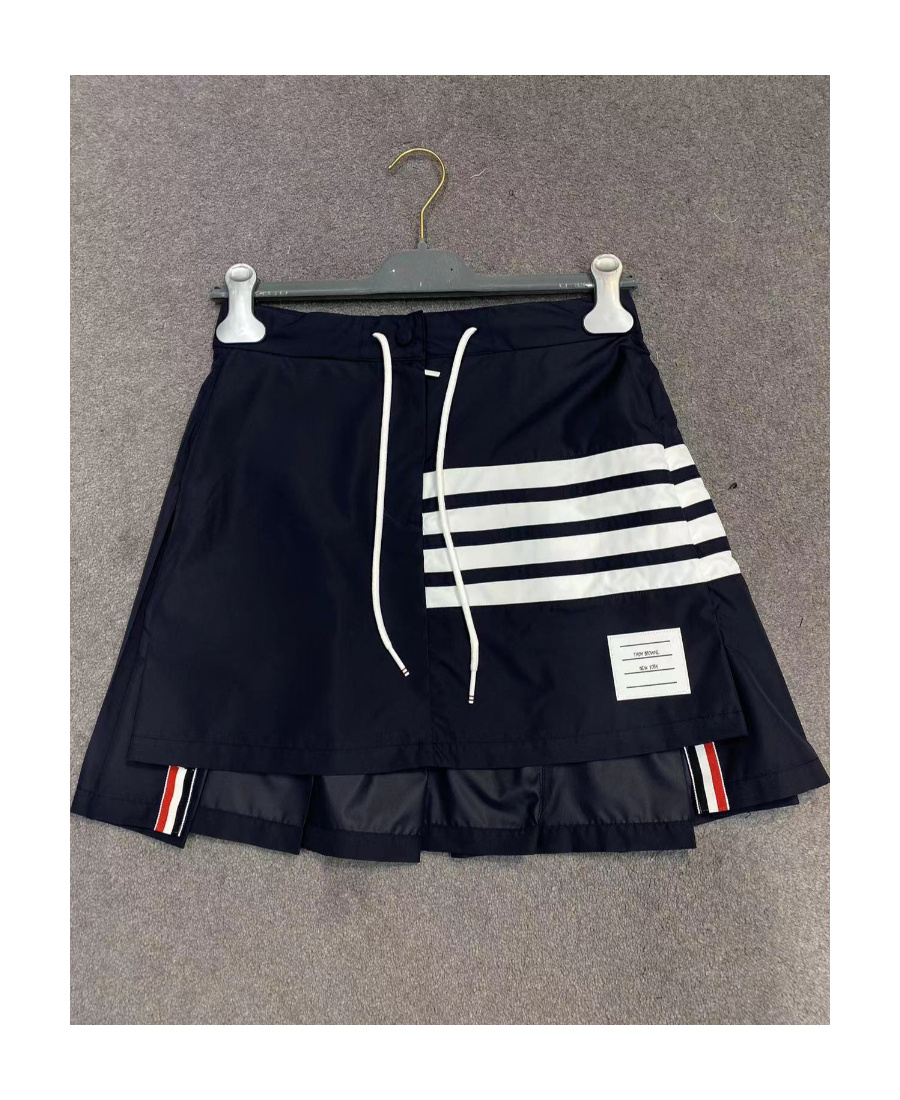 Thom Browne Striped Detail Skirt In Black