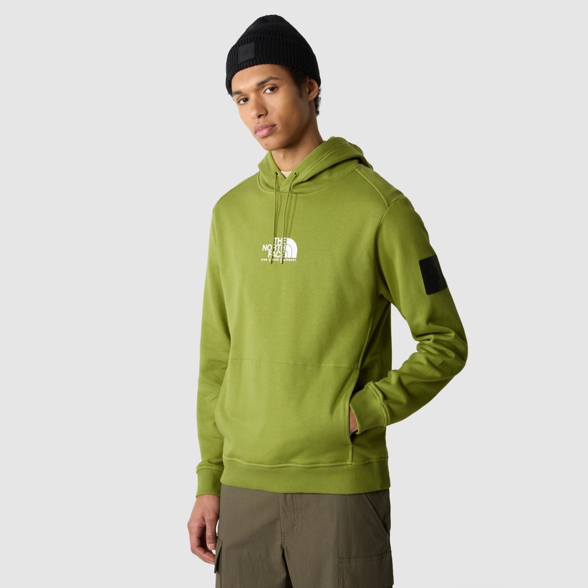 The North Face Fine Alpine Logo-print Cotton Hoodie In Green