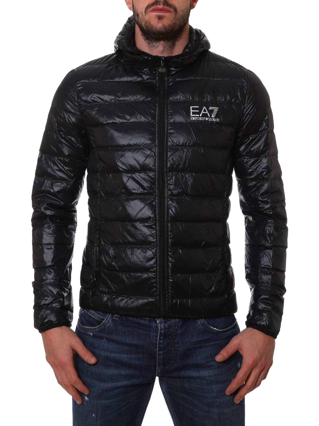 Ea7 Zip Up Jacket In Black