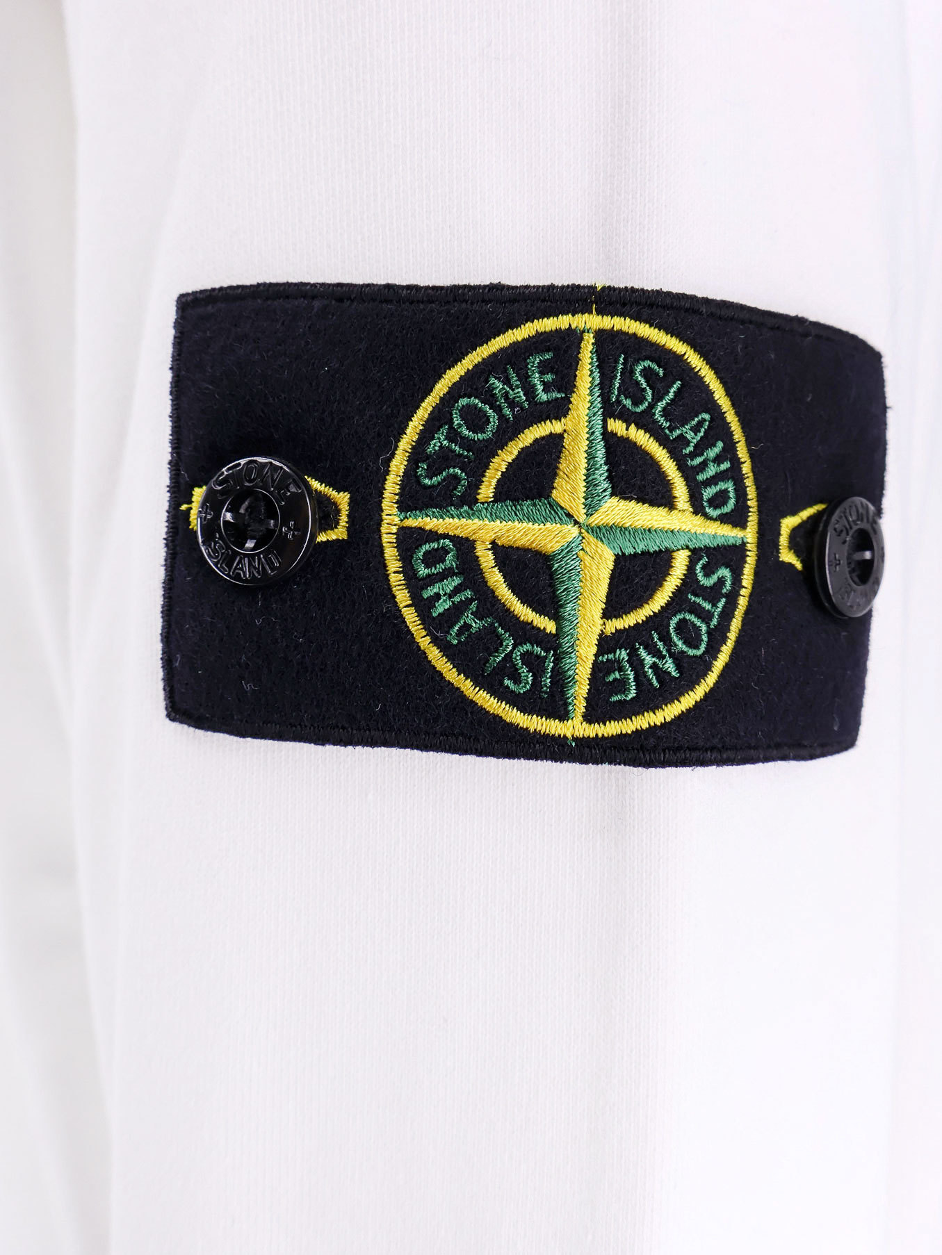 Stone Island Compass Patch Crewneck Sweatshirt In White