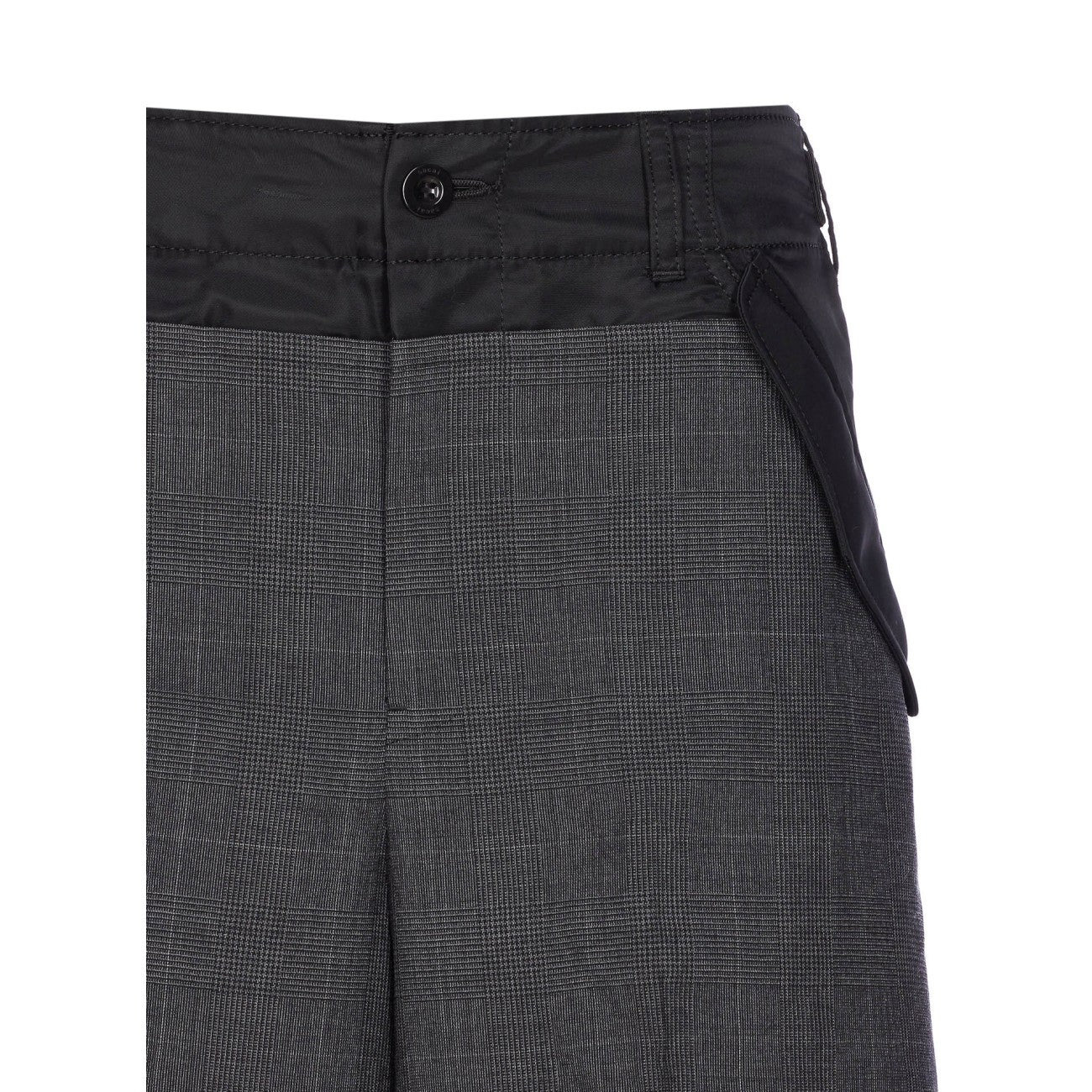 Sacai Glen Check Pants In Gray