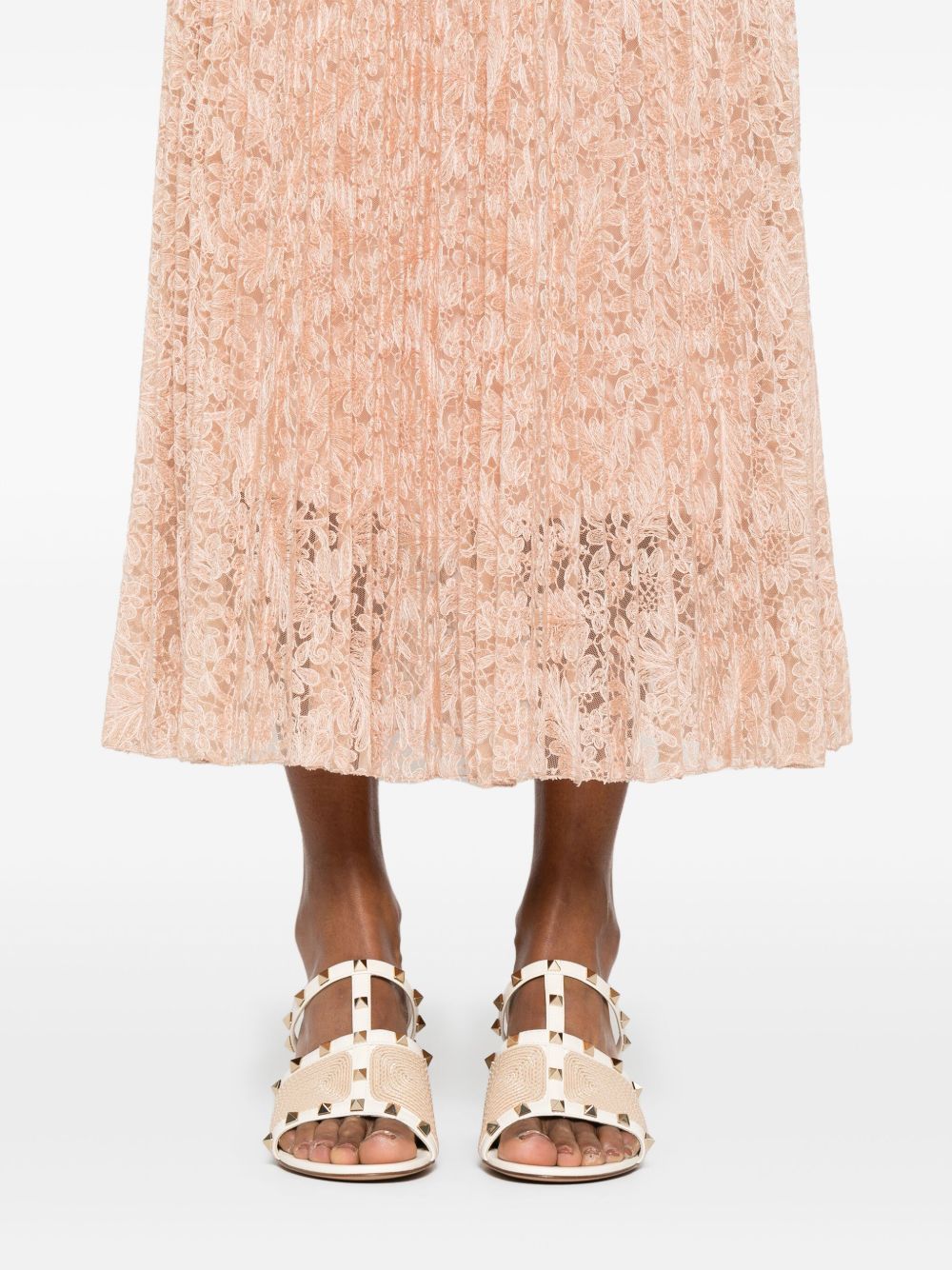 Shop Ermanno Scervino Floral-embroidered Midi Skirt