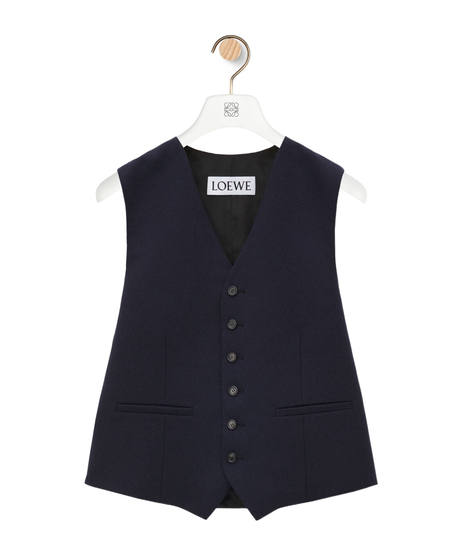 Loewe Wool Sleeveless Vest In Black