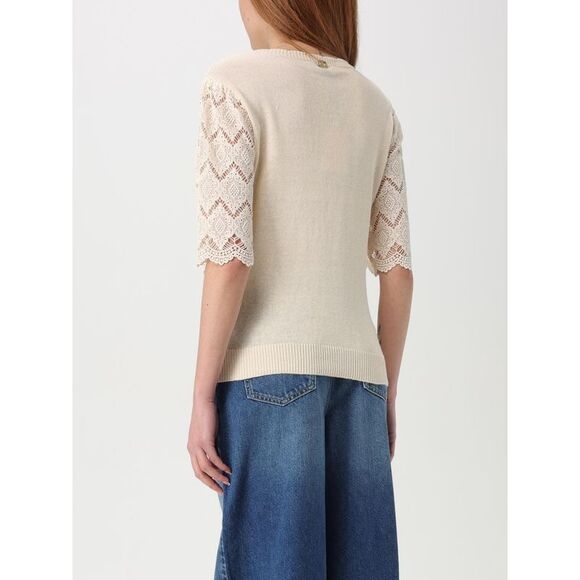 Shop Twinset Lace-sleeved Blouse
