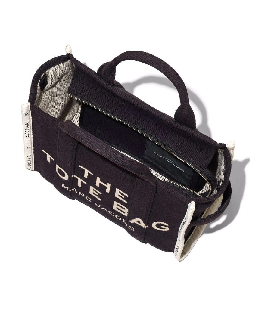 Marc Jacobs 'the Medium Tote' Black Tote Bag With Contrasting Logo Embroidery In Black