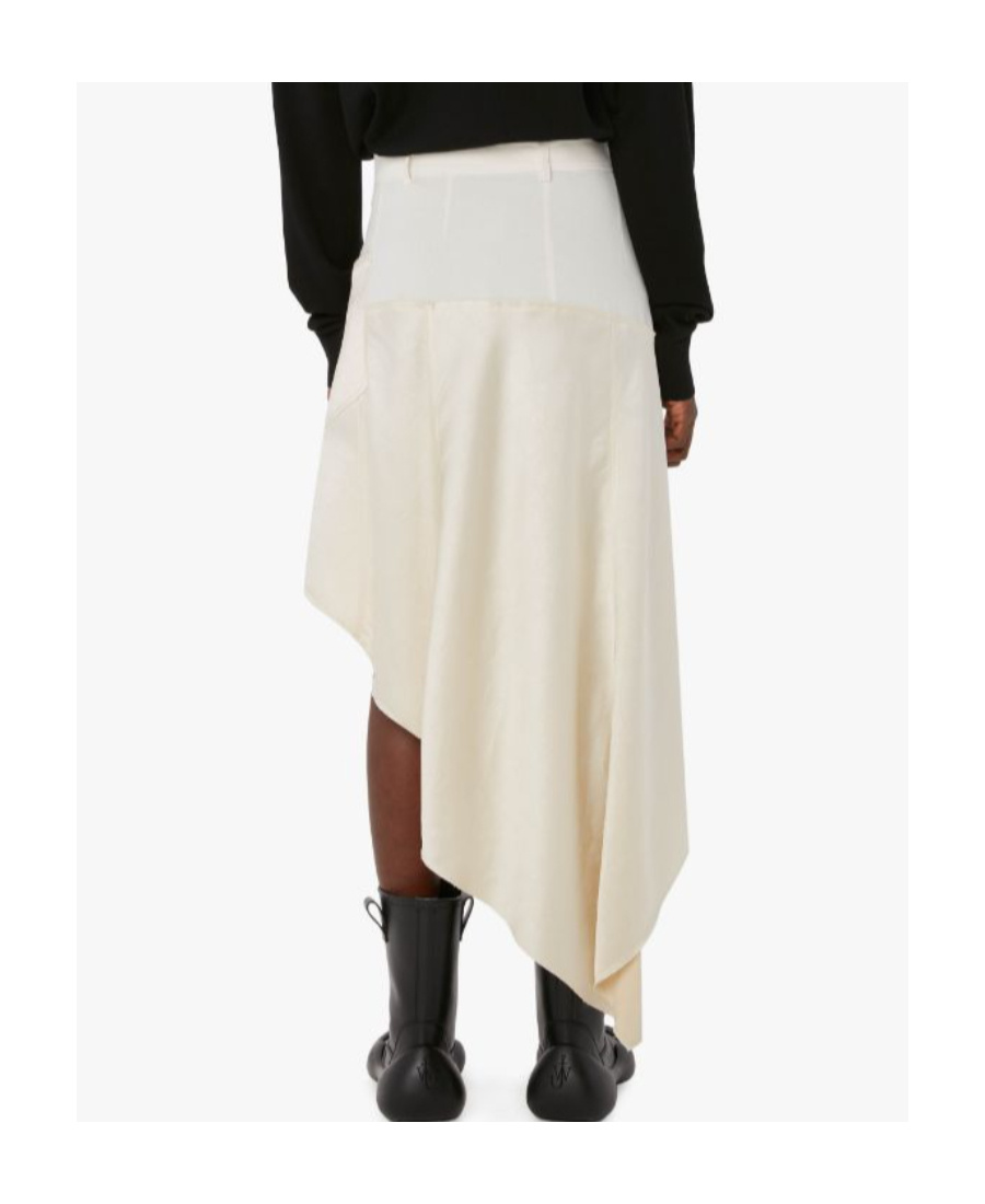 Jw Anderson Asymmetric Midi Skirt In Nude