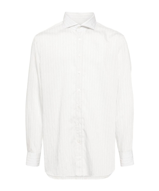 Lardini Striped Button-up Shirt In White
