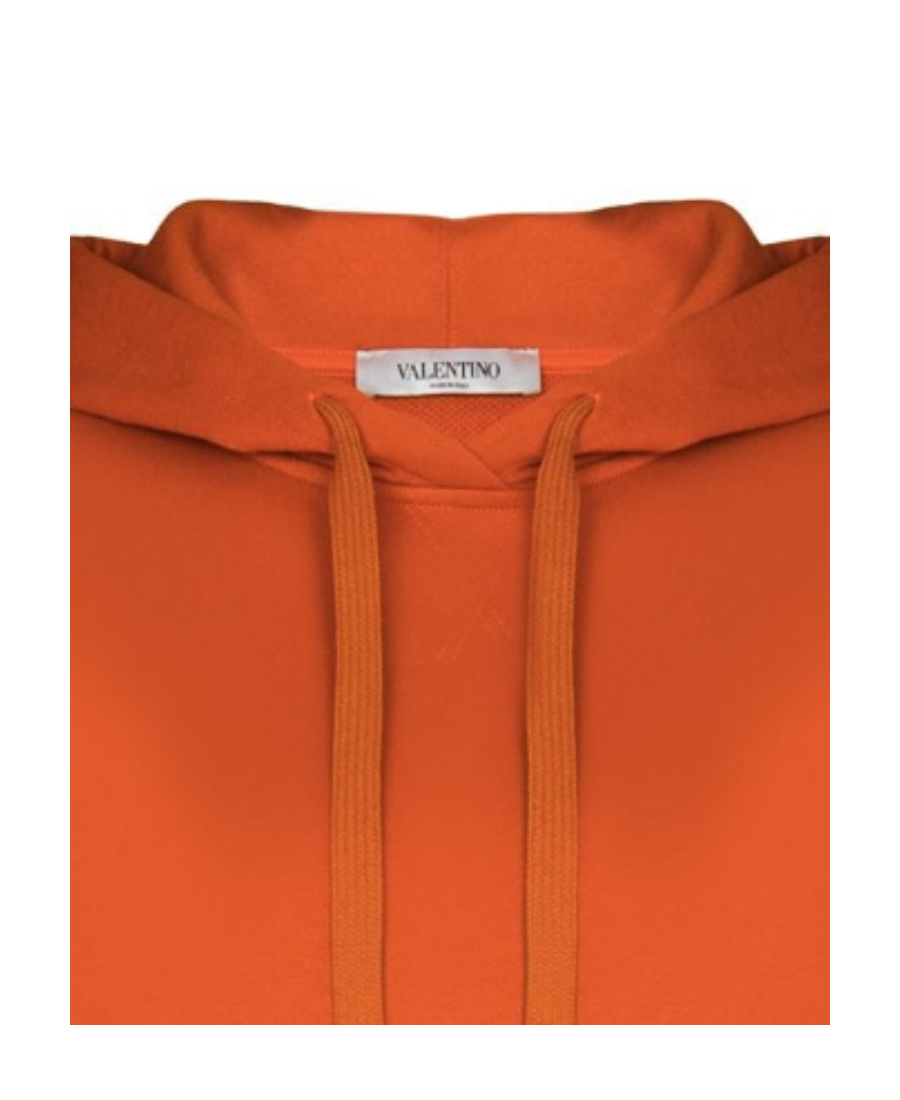 Valentino Logo-print Long-sleeve Hoodie In Orange