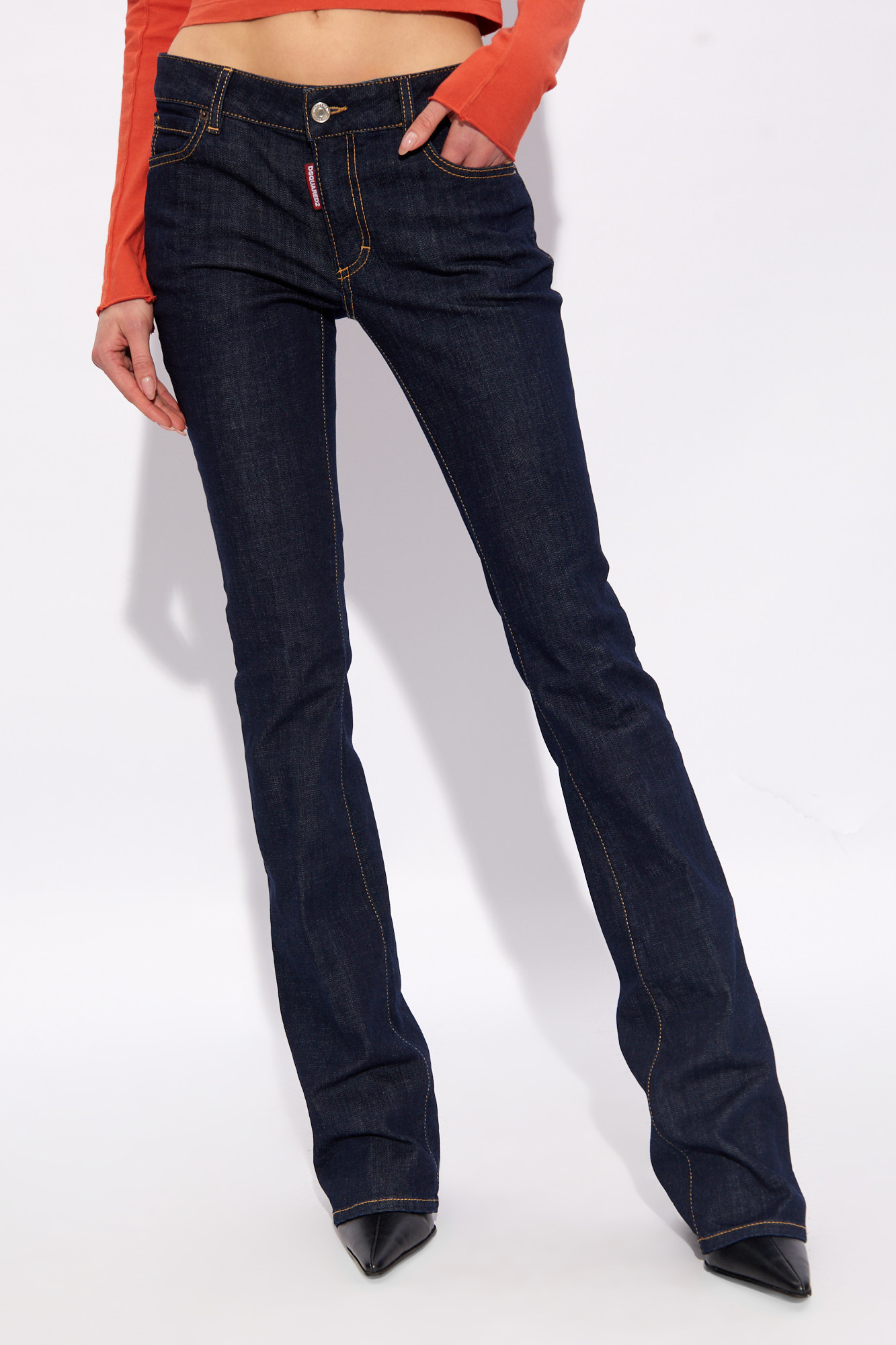 Dsquared2 Twiggy Flared Jeans In Black