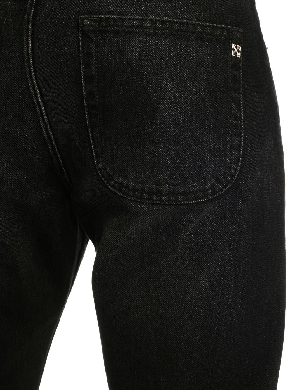 Off-white Straight Trousers With Five-pocket And Loops In Black