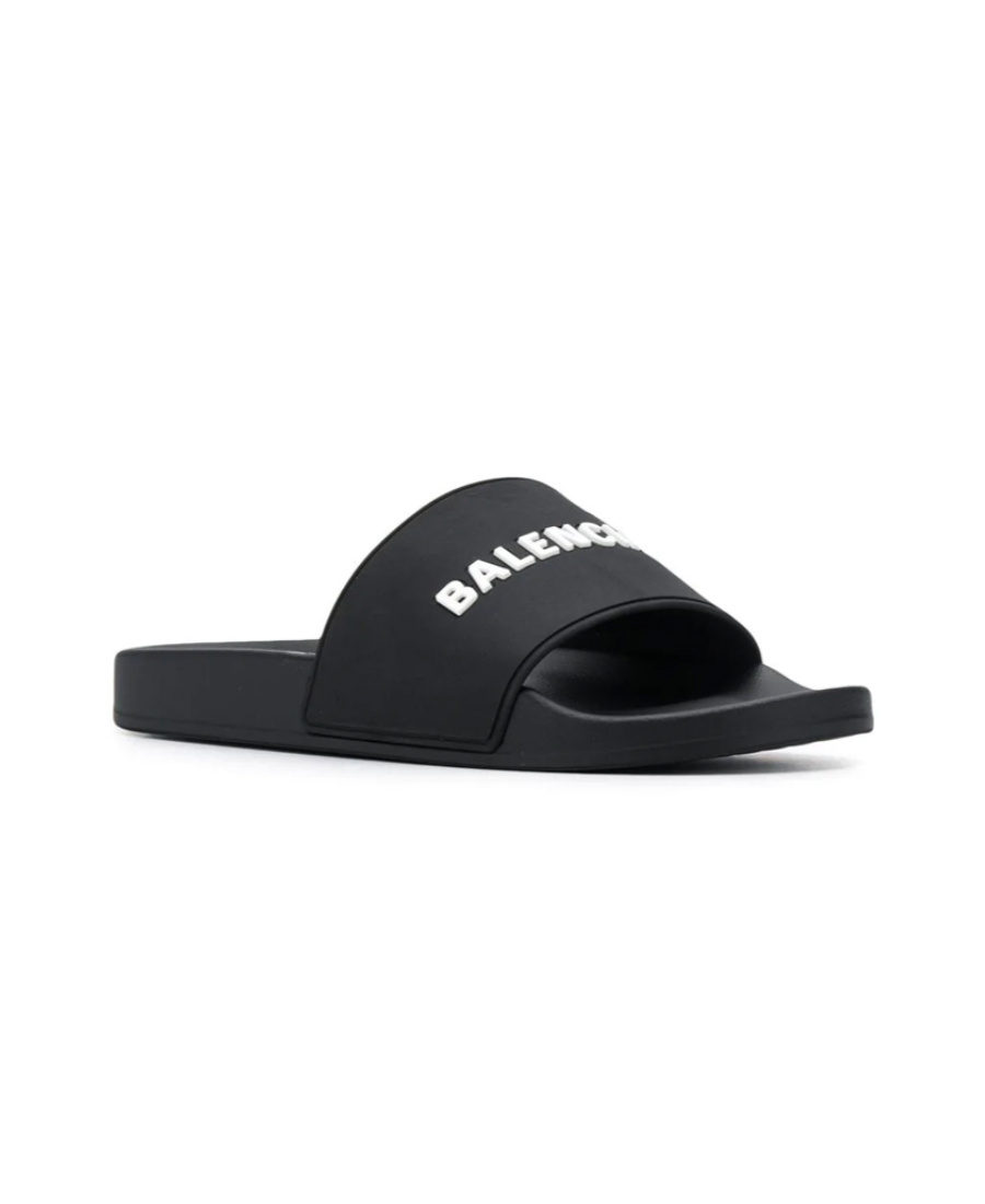 BALENCIAGA SANDALI BASSI POOL SLIDE DA UOMO IN NERO
