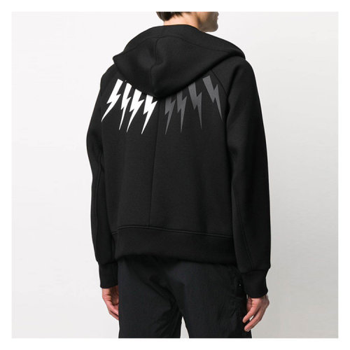 Neil Barrett Hooded Long-sleeved Hoodie In Black